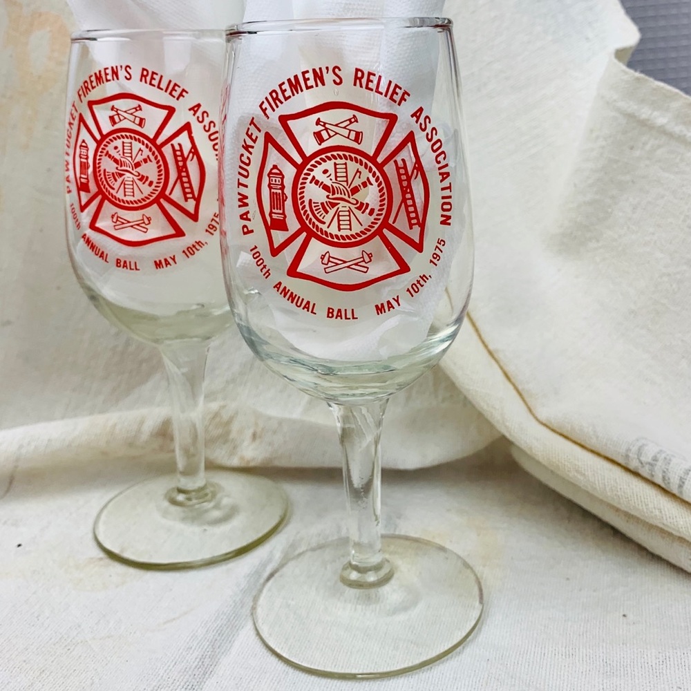 Vintage Pawtucket Fireman’s Association Glasses